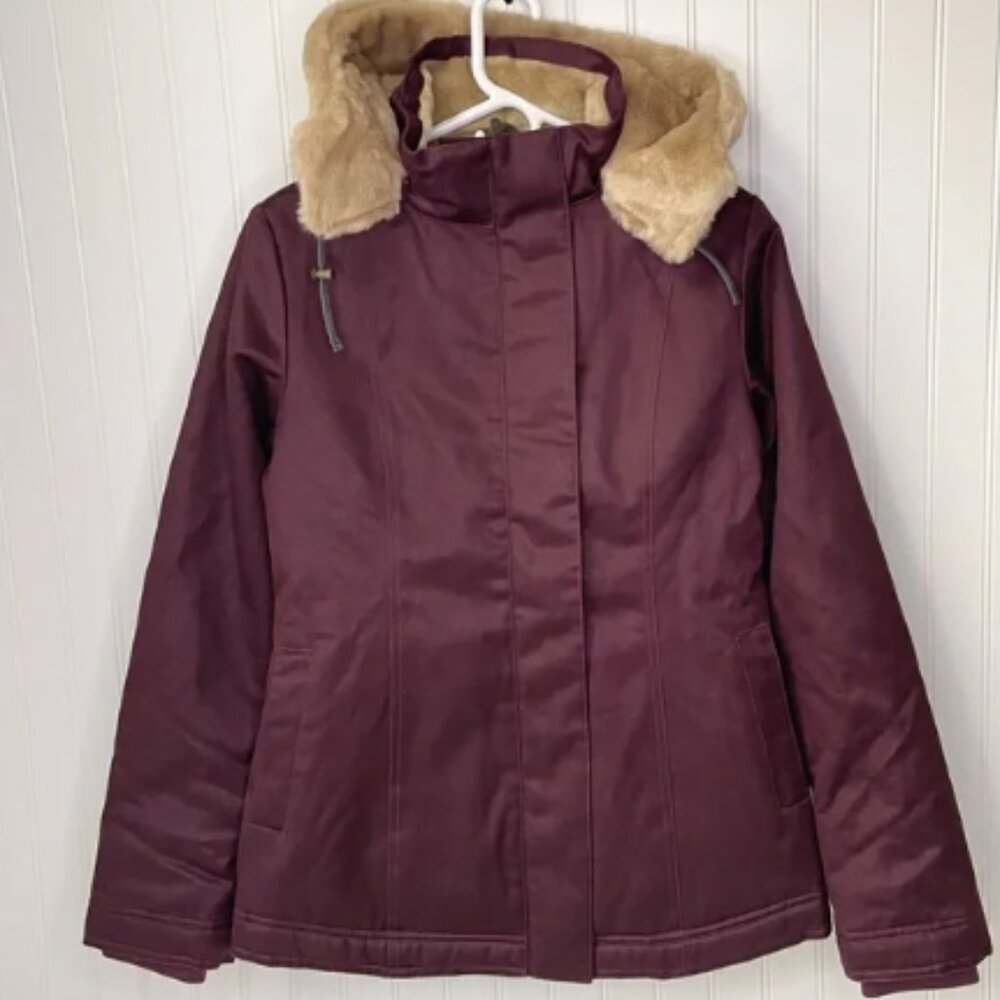 Hoodlamb Ladies Classic Jacket Coat Aubergine Size Small Vegan Hemp